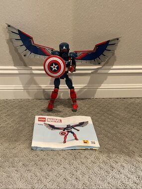 Lego Marvel Captain America Winged Figure in Blue and Red